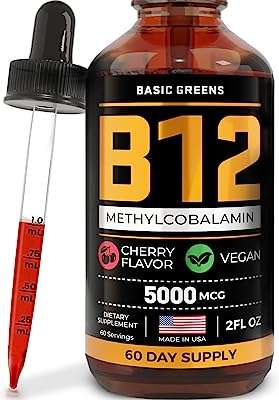 Gouttes sublinguales liquides de vitamine b12 vegan 5000mcg boost d'énergie