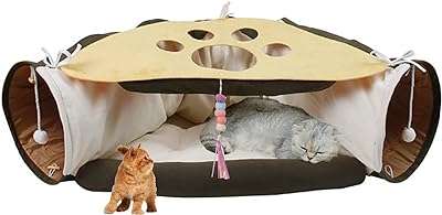 Lit tunnel pour chat 2 en 1 lit d'intérieur pliable et lavable. DIAYTAR COTE D'IVOIRE  - la boutique en ligne par excellence pour des achats malins. Explorez notre gamme complète de produits discount, allant des indispensables pour la maison à la dernière technologie, sans oublier les dernières tendances mode. Économisez gros en achetant intelligemment avec nous.