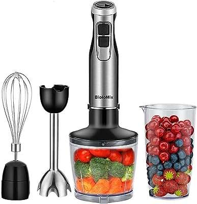 Mélangeur plongeant haute puissance 4 en 1 1200 watts de biolomix comprenant un hachoir. Faites des économies intelligentes sur DIAYTAR COTE D'IVOIRE, votre boutique en ligne de confiance. Avec notre large sélection de produits discount, incluant la maison, l'électroménager, l'informatique et la mode, vous trouverez tout ce dont vous avez besoin à des prix défiant toute concurrence. Ne manquez pas nos offres promotionnelles et commandez en toute simplicité dès maintenant!