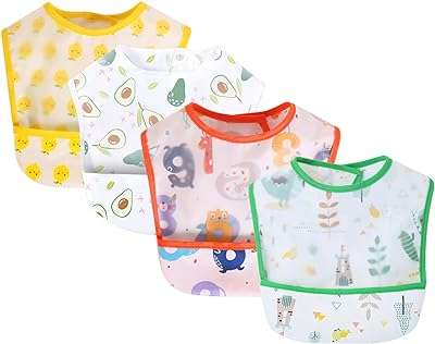Bavoir imperméable pour bébé pour garçons et filles avec poche attrape miettes douce et lavable lot de 4. DIAYTAR COTE D'IVOIRE, votre boutique en ligne de confiance pour tous vos besoins en produits discount. Parcourez notre sélection minutieusement choisie pour trouver des articles de qualité pour la maison, l'électroménager, l'informatique, la mode et les gadgets, le tout à des prix avantageux. Simplifiez vos achats en ligne avec DIAYTAR COTE D'IVOIRE  et réalisez des économies dès maintenant.