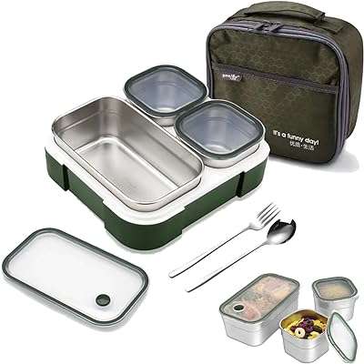Ggerou boîte à déjeuner en acier inoxydable pour enfants l'école boîte bento isolée avec vaisselle. Ne cherchez plus ailleurs, DIAYTAR COTE D'IVOIRE  vous offre le meilleur choix de produits discount en ligne. Avec notre assortiment varié et nos prix compétitifs, vous trouverez tout ce dont vous avez besoin pour la maison, l'électronique, l'informatique et la mode. Faites des économies tout en faisant des achats intelligents.