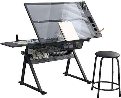 Table à dessin en verre réglable en hauteur multifonction trempé pour peinture. DIAYTAR COTE D'IVOIRE  vous propose une expérience de shopping en ligne à petit budget sans compromettre la qualité. Découvrez notre sélection diversifiée de produits discount, allant de l'informatique aux gadgets branchés, en passant par les articles pour la maison et bien plus encore. Faites des économies intelligentes et restez dans la tendance avec DIAYTAR COTE D'IVOIRE .
