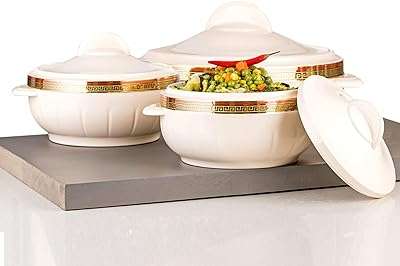 Ensemble de cocottes royalford 3 pièces jolis récipients alimentaires isolés lavable au lave vaisselle avec poignées. Besoin de dépenser moins sans renoncer à la qualité ? DIAYTAR COTE D'IVOIRE  est là pour vous ! Explorez notre catalogue en ligne et découvrez une multitude de produits discount pour la maison, l'électroménager, l'informatique et la mode, qui répondront à tous vos besoins tout en respectant votre budget.