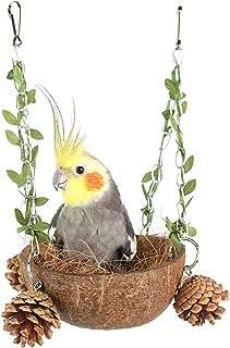 Nid d'oiseau en coquille de noix de coco naturelle avec oreiller en fibre. DIAYTAR COTE D'IVOIRE  - votre source de bons plans pour tous vos besoins en matière de produits discount. Avec une gamme variée de linge de maison, d'appareils électroménagers, d'articles informatiques et bien plus encore, nous sommes votre guichet unique pour des économies substantielles. Faites vos achats en ligne en toute confiance et profitez des meilleurs prix sur le marché.