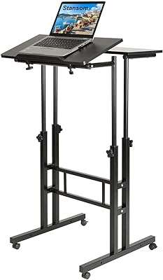 Support de moniteur d'ordinateur de bureau debout réglable portable stansome avec roulettes pour poste. DIAYTAR COTE D'IVOIRE  - le paradis du shopping à prix cassé ! Parcourez notre catalogue en ligne et découvrez une multitude de produits à prix discount, allant des articles de la maison aux gadgets high-tech les plus branchés. Profitez de taux de remise incroyables sur tous vos achats.