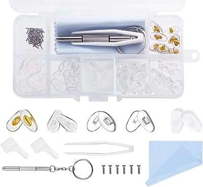 Plaquettes de nez pour lunettes 25 paires de plaquettes en silicone antidérapantes kit réparation avec tournevis. Ne cherchez pas plus loin pour trouver des produits de qualité à prix réduits. DIAYTAR COTE D'IVOIRE  est votre destination en ligne pour tous vos besoins en produits discount, de la maison à l'électroménager, de l'informatique à la mode. Faites des économies substantielles et trouvez les articles parfaits, adaptés à votre budget.