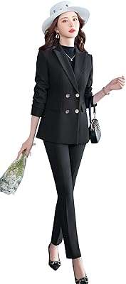 Offsey lady ensemble deux pièces blazer à carreaux blazer pantalon et jupe pour femme