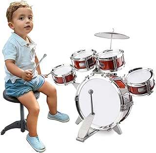 Kit de batterie pour enfants ensemble jazz junior jouet pour tout petits 5 tambours avec tabouret. DIAYTAR COTE D'IVOIRE  est la boutique en ligne idéale pour les chasseurs de bonnes affaires. Explorez notre vaste choix de produits à prix discount, parmi lesquels l'électroménager, l'informatique, la mode et les gadgets, et économisez tout en vous faisant plaisir !