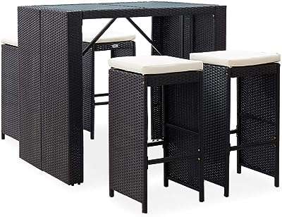 Vedaxel 5 pièces ensemble de bar extérieur jardin patio porche table à manger et chaise. DIAYTAR COTE D'IVOIRE  - Votre destination discount pour tous vos besoins. Parcourez notre collection de produits de haute qualité, allant de la maison à l'électroménager, de l'informatique à la mode, et trouvez les meilleures offres en ligne. Profitez de nos prix imbattables et faites des économies dès maintenant!
