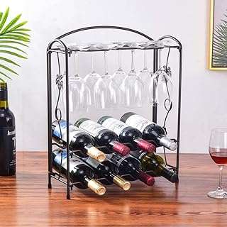 Casier à vin de table avec support en verre pour 8 bouteilles et verres. DIAYTAR COTE D'IVOIRE, la référence des bonnes affaires en ligne ! Explorez notre boutique et découvrez une sélection variée de produits, de la maison à l'informatique en passant par la mode et les gadgets. Profitez de nos prix compétitifs et achetez en toute confiance. Faites de DIAYTAR COTE D'IVOIRE  votre allié shopping, vous ne le regretterez pas.