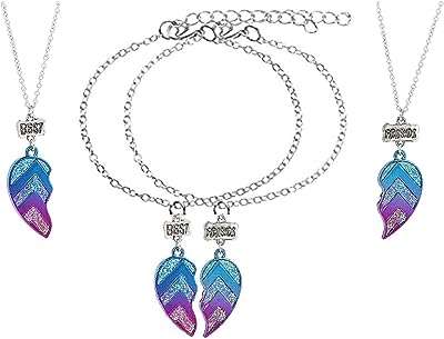 4 colliers bff assortis pour meilleurs amis ensemble de bracelets et d'amitié. Ne payez pas plus cher pour vos achats ! DIAYTAR COTE D'IVOIRE  propose une sélection de produits discount pour tous les budgets, allant de la maison à l'électroménager en passant par l'informatique, la mode et les gadgets. Faites des économies sans compromis sur la qualité !