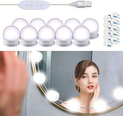Lampes de miroir par patiosnap lumières courtoisie à led de style hollywoodien avec 10. À la recherche de bonnes affaires ? DIAYTAR COTE D'IVOIRE  vous offre une large gamme de produits discount pour la maison, l'électroménager, l'informatique, la mode et les gadgets. Profitez de prix imbattables sans sacrifier la qualité !