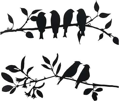The white shop 2 pièces d'art mural d'oiseaux en métal oiseaux vifs sur branche. DIAYTAR COTE D'IVOIRE  - votre guichet unique pour des produits discount dans tous les domaines. Redécorez votre maison, améliorez votre cuisine, restez à la pointe de la mode et profitez des derniers gadgets, le tout à des prix exceptionnels. Dites adieu aux achats coûteux et bienvenue aux bonnes affaires !
