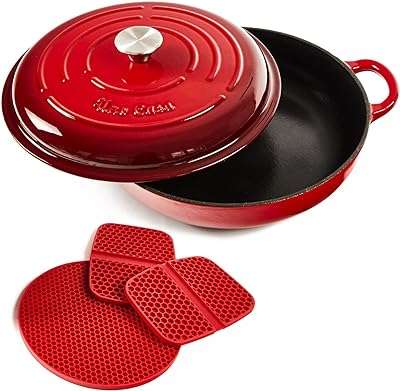 Poêle en fonte émaillée uno casa cocotte avec couvercle marmite de 37. DIAYTAR COTE D'IVOIRE  vous offre des produits discount exceptionnels, sans compromis sur la qualité. Parcourez notre sélection variée comprenant des appareils électroménagers fiables, des gadgets innovants et des tendances mode à des prix défiant toute concurrence.