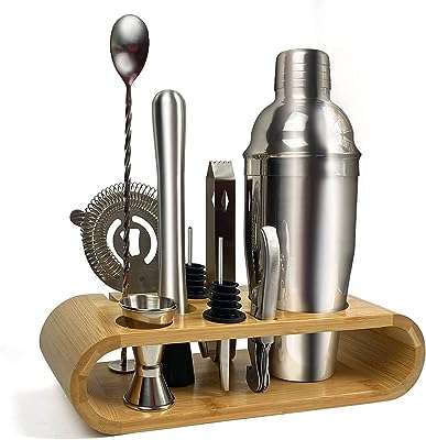 Ensemble d'outils de bar sky touch de 11 pièces avec support en bambou. Bienvenue sur DIAYTAR COTE D'IVOIRE, votre source incontournable pour des achats malins en ligne. Explorez notre sélection diversifiée de produits discount, qui comprend tout, des indispensables quotidiens aux derniers gadgets technologiques. Profitez de nos prix imbattables et réalisez des économies dès aujourd'hui !