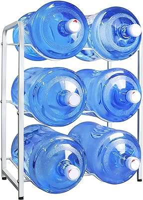 Porte bouteilles d'eau à 3 niveaux pour 6 bouteilles étagère de rangement robuste en acier. DIAYTAR COTE D'IVOIRE  : votre boutique en ligne discount préférée ! Faites des économies sur des articles essentiels pour votre vie quotidienne, de l'électroménager à l'informatique en passant par la mode et les gadgets. Ne cherchez plus, les meilleurs prix sont chez nous !