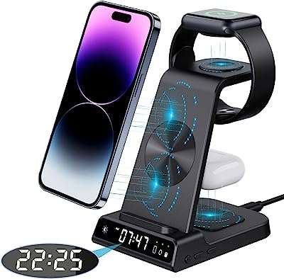 Chargeur sans fil station de charge fil 3 en 1 avec montre pour iphone. DIAYTAR COTE D'IVOIRE  - votre adresse en ligne pour des achats malins. Profitez de nos prix réduits sur une large gamme de produits, d'une sélection d'articles pour la maison aux dernières tendances de la mode, en passant par les équipements électroniques et les accessoires informatiques. Sans compromis sur la qualité, nous rendons le shopping abordable pour tous.