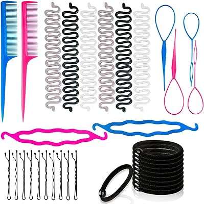 Kit d'outils topsy tail coiffeur de queue outil de tressage accessoires de coiffure. Maximisez votre budget chez DIAYTAR COTE D'IVOIRE, votre destination en ligne pour des affaires imbattables. Nous vous offrons une gamme complète de produits discount, allant des articles de la maison à l'électroménager, de l'informatique à la mode. Faites des économies sans compromettre la qualité avec DIAYTAR COTE D'IVOIRE !