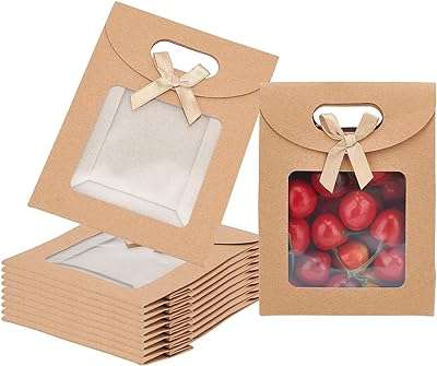 24 pièces sacs en papier kraft avec fenêtre sac cadeau debout. DIAYTAR COTE D'IVOIRE, votre source incontournable de bonnes affaires en ligne ! Parcourez notre catalogue diversifié comprenant des produits discount, allant des éléments de décoration d'intérieur à l'électroménager, en passant par l'informatique, la mode et les gadgets abordables.