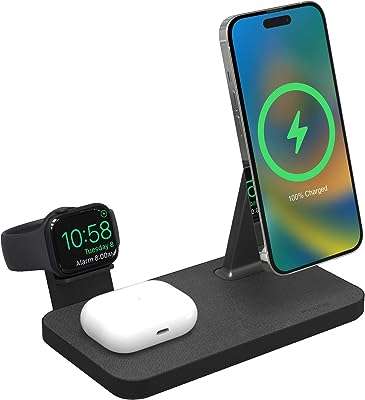 Chargeur sans fil 3 en 1 mophie snapplus 15w compatible avec iphone 14 magsafe et autres. DIAYTAR COTE D'IVOIRE  deviendra rapidement votre référence pour tous vos besoins discount en ligne. Découvrez notre vaste assortiment de produits allant des indispensables de la maison aux dernières innovations technologiques, en passant par les vêtements et les accessoires de mode à prix cassés. Profitez de notre offre exceptionnelle dès maintenant !