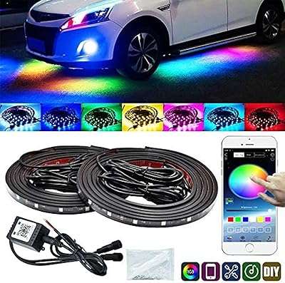 Kit d'éclairage led pour voiture underglow bluetooth 4.0 couleur rvb avec contrôle par application. DIAYTAR COTE D'IVOIRE  - Votre destination en ligne pour des achats malins. Explorez notre catalogue diversifié de produits discount, des indispensables du quotidien aux dernières tendances. Faites des économies tout en vous garantissant la satisfaction grâce à nos offres attractives et notre engagement envers un rapport qualité-prix exceptionnel.