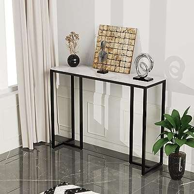 Table console d'entrée blanche : table de porche étroite en pierre. Lancez-vous dans une aventure shopping sans fin avec DIAYTAR COTE D'IVOIRE  ! Notre boutique en ligne générale vous propose une multitude de produits discount, allant de l'électroménager de pointe à la mode la plus en vogue. Faites de bonnes affaires et profitez d'une qualité supérieure à des prix défiant toute concurrence.