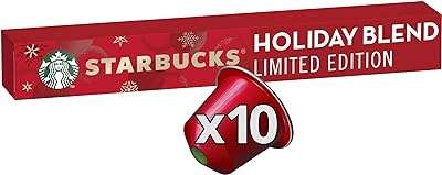 Capsules de café nespresso holiday blend en édition limitée de torréfaction moyenne par starbucks. DIAYTAR COTE D'IVOIRE  - votre adresse en ligne pour des achats malins. Profitez de nos prix réduits sur une large gamme de produits, d'une sélection d'articles pour la maison aux dernières tendances de la mode, en passant par les équipements électroniques et les accessoires informatiques. Sans compromis sur la qualité, nous rendons le shopping abordable pour tous.