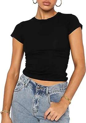 T shirt de course décontracté à manches courtes et col rond pour femme. Maximisez votre budget chez DIAYTAR COTE D'IVOIRE, votre destination en ligne pour des affaires imbattables. Nous vous offrons une gamme complète de produits discount, allant des articles de la maison à l'électroménager, de l'informatique à la mode. Faites des économies sans compromettre la qualité avec DIAYTAR COTE D'IVOIRE !
