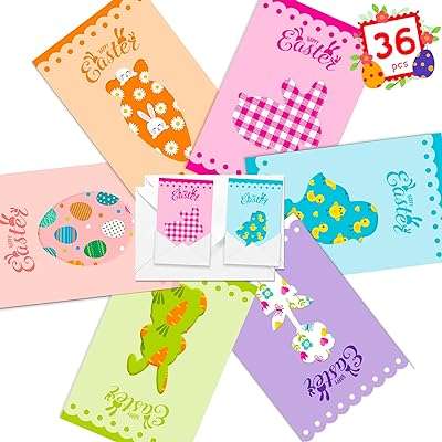 Cartes de vœux de pâques pour enfants 36 cartes avec enveloppes en 6. Optez pour des achats malins avec DIAYTAR COTE D'IVOIRE, la boutique en ligne généraliste qui met à votre disposition une pléthore de produits discount. Décorez votre maison, équipez votre cuisine avec des électroménagers modernes, trouvez le dernier ordinateur portable ou mettez à jour votre garde-robe avec nos articles de mode à prix abordables. Découvrez un monde de bonnes affaires, à portée de clic !