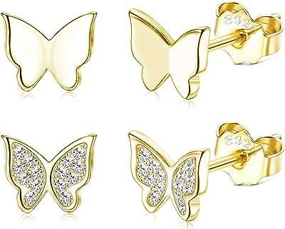 Deux paires de boucles d'oreilles papillon pour femme en argent sterling. Découvrez DIAYTAR COTE D'IVOIRE, votre source incontournable pour des produits discount de premier choix. Parcourez notre vaste sélection d'appareils électroniques, de gadgets dernier cri, d'articles ménagers indispensables et bien plus encore, le tout à des prix imbattables.