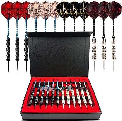 Beauenty 12 pièces jeu de fléchettes à pointe dure de haute qualité professionnelles avec boîte. DIAYTAR COTE D'IVOIRE, votre boutique en ligne préférée pour dénicher des produits à prix discount. Rendez-vous sur notre site pour trouver toutes les bonnes affaires de la maison à l'électroménager en passant par les gadgets high-tech. Ne sacrifiez pas la qualité pour économiser, optez pour DIAYTAR COTE D'IVOIRE  !