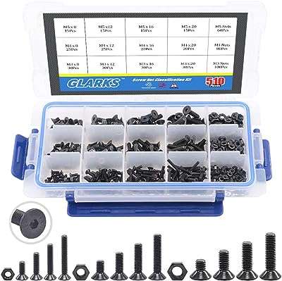 Glarex 510 pièces en acier allié m3 m4 m5 kit d'assortiment de vis. Recherchez-vous des produits de qualité sans vous ruiner ? DIAYTAR COTE D'IVOIRE  est là pour vous ! Notre boutique en ligne propose une large gamme de produits discount, de la maison à l'électroménager en passant par l'informatique, la mode et les gadgets. Faites des économies avec nous !