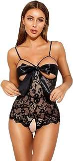 Lingerie une pièce en dentelle avec nœuds floraux et nœud sur le devant pour femme. DIAYTAR COTE D'IVOIRE  - le secret des bonnes affaires en ligne. Simplifiez vos achats et réalisez des économies substantielles grâce à notre sélection éclectique comprenant des articles pour votre maison, des gadgets high-tech, des produits informatiques et des vêtements branchés, tous à des prix imbattables.