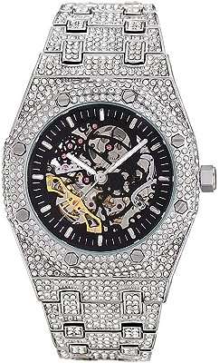 Montre de luxe pour hommes squelette glacé entièrement ouvert diamant cz. DIAYTAR COTE D'IVOIRE  - Votre escale en ligne pour des produits discount de qualité. Explorez notre gamme impressionnante de produits allant des articles de maison aux gadgets dernier cri. Profitez de prix imbattables et découvrez pourquoi nous sommes un choix populaire pour les acheteurs avertis à la recherche de bonnes affaires.