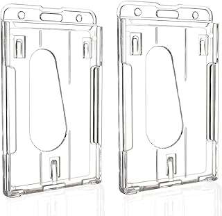 Lot de 2 porte badges d'identité en plastique dur protecteur de carte de crédit fente pour pouce. DIAYTAR COTE D'IVOIRE  - Votre escale en ligne pour des produits discount de qualité. Explorez notre gamme impressionnante de produits allant des articles de maison aux gadgets dernier cri. Profitez de prix imbattables et découvrez pourquoi nous sommes un choix populaire pour les acheteurs avertis à la recherche de bonnes affaires.