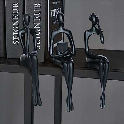 3 pièces art abstrait penseur noir figurine art lecture moderne assis décor à la maison. DIAYTAR COTE D'IVOIRE  - La boutique en ligne qui rend les bonnes affaires accessibles à tous. Parcourez notre sélection de produits discount, de l'électroménager pratique à la mode abordable, tout en profitant de notre engagement envers la qualité. Ne payez plus trop cher pour ce dont vous avez besoin, faites vos achats malins chez nous !