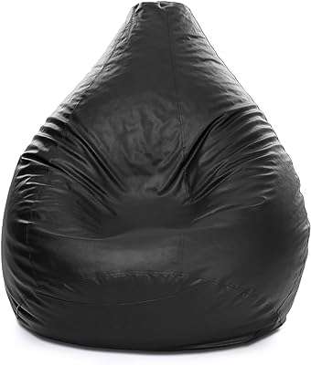 Pouf poire en pvc lux decora avec remplissage (xxl noir). DIAYTAR COTE D'IVOIRE  - la boutique en ligne par excellence pour des achats malins. Explorez notre gamme complète de produits discount, allant des indispensables pour la maison à la dernière technologie, sans oublier les dernières tendances mode. Économisez gros en achetant intelligemment avec nous.