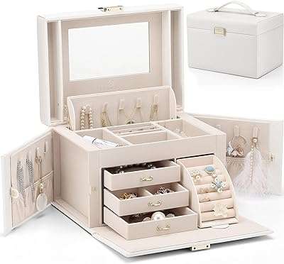 Vlando boîte de rangement de bijoux pour filles et femmes grande boîte classique avec miroir. Trouvez tout ce dont vous avez besoin à des prix imbattables chez DIAYTAR COTE D'IVOIRE  - une boutique en ligne généraliste qui vous propose des produits discount pour la maison, l'électroménager, l'informatique et plus encore.