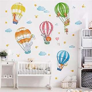 Stickers muraux mile animaux en montgolfières éléphant girafe singe décoration murale pour chambre. DIAYTAR COTE D'IVOIRE  - optimisez votre budget sans sacrifier la qualité ! Découvrez notre sélection discount allant des articles de mode aux équipements électroménagers, pour des économies garanties.
