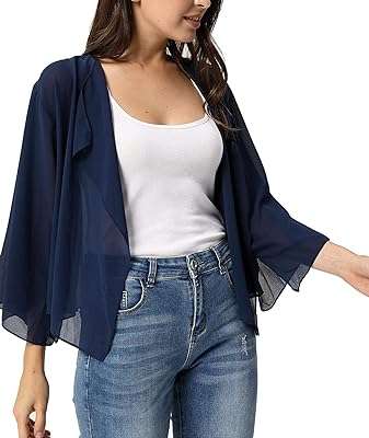 Veste cardigan ouverte en mousseline de soie pour femme. Rendez votre shopping en ligne encore plus satisfaisant avec DIAYTAR COTE D'IVOIRE . Notre boutique propose une grande variété de produits discount pour tous les aspects de votre vie, de l'équipement de la maison aux gadgets à la mode. Profitez de nos prix compétitifs et trouvez des offres incroyables sur tous vos achats !