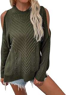 Pull à épaules dénudées pour femme manches longues dénudées haut décontracté en tricot. Ne dépensez pas plus que nécessaire - choisissez DIAYTAR COTE D'IVOIRE  pour vos achats en ligne. Parcourez notre vaste sélection d'articles discount, allant des produits pour la maison à l'électroménager, en passant par l'informatique, la mode et les gadgets, et profitez de remises exceptionnelles. Avec des prix aussi attractifs, vous pourrez économiser tout en vous offrant des produits de qualité.