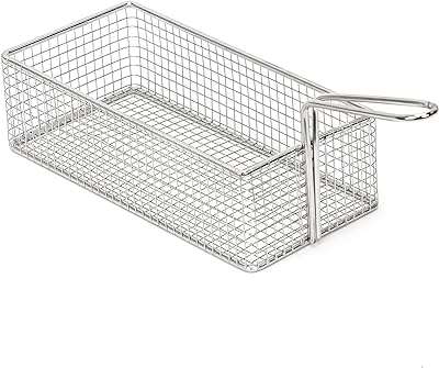 Panier rectangulaire en maille d'acier inoxydable avec poignée panier de service poulet pour frites. DIAYTAR COTE D'IVOIRE, votre partenaire shopping pour des bonnes affaires au quotidien. Profitez de notre large sélection de produits de qualité à prix réduits, allant des appareils électroménagers indispensables aux dernières tendances de la mode, en passant par les gadgets high-tech et les accessoires informatiques incontournables.