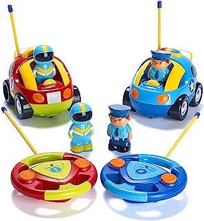 Prextex rc police car racing télécommande cartoon 2 pack
