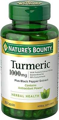 Curcuma nature's bounty avec extrait de poivre noir soutient la santé. Trouvez tout ce dont vous avez besoin à des prix imbattables chez DIAYTAR COTE D'IVOIRE  - une boutique en ligne généraliste qui vous propose des produits discount pour la maison, l'électroménager, l'informatique et plus encore.