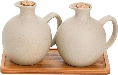 Ensemble de 2 distributeurs d'huile et de vinaigre en céramique avec liège. DIAYTAR COTE D'IVOIRE, votre source incontournable de bonnes affaires en ligne ! Parcourez notre catalogue diversifié comprenant des produits discount, allant des éléments de décoration d'intérieur à l'électroménager, en passant par l'informatique, la mode et les gadgets abordables.