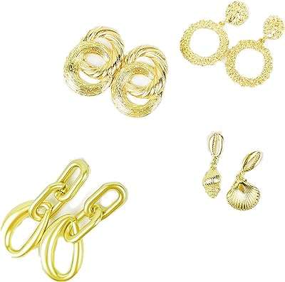 Luckin  kk 4 paires de boucles d'oreilles créoles pour femmes mode streetwear en alliage. DIAYTAR COTE D'IVOIRE, le choix intelligent pour des acheteurs avisés. Parcourez notre vaste collection de produits à prix réduits, allant des articles ménagers aux gadgets futuristes, pour des achats malins en un clic.