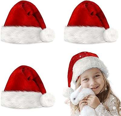 Lot de 3 chapeaux de père noël pour enfants algpty | chapeaux unisexes en velours. Faites des économies sans compromettre la qualité grâce à DIAYTAR COTE D'IVOIRE . Notre large éventail de produits discount, allant des articles de maison à l'électroménager, de l'informatique à la mode, et même aux gadgets dernier cri, saura vous satisfaire, tout en vous offrant le meilleur rapport qualité-prix.