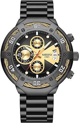 Montre analogique chronographe à quartz montre dorée pour hommes en acier. Faites des économies sans compromettre la qualité grâce à DIAYTAR COTE D'IVOIRE . Notre large éventail de produits discount, allant des articles de maison à l'électroménager, de l'informatique à la mode, et même aux gadgets dernier cri, saura vous satisfaire, tout en vous offrant le meilleur rapport qualité-prix.