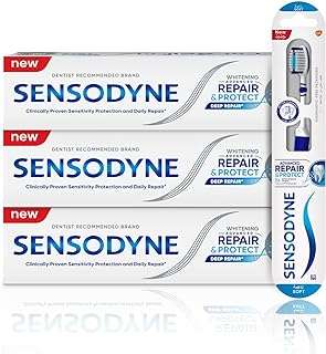 Kit de régime pour dents sensibles sensodyne avec 3 dentifrices blanchissants réparateurs et protecteurs. DIAYTAR COTE D'IVOIRE  - Le paradis des bonnes affaires en ligne ! Avec notre large éventail de produits discount, vous trouverez tout ce dont vous avez besoin à des prix incroyablement bas. Des articles pour la maison aux appareils électroménagers, des ordinateurs aux vêtements à la mode, des gadgets uniques aux accessoires indispensables, nous sommes votre guichet unique pour des économies inégalées !