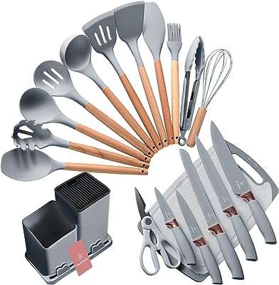 Ensemble d'ustensiles de cuisine 19 pièces couteaux avec étagère de rangement ensemble en silicone. Ne manquez pas l'opportunité de faire de bonnes affaires sur DIAYTAR COTE D'IVOIRE . Notre boutique en ligne propose une large gamme de produits discount, allant des articles ménagers essentiels aux dernières tendances en matière d'électronique et de mode. Profitez de nos prix imbattables et économisez dès maintenant sur tous vos achats !